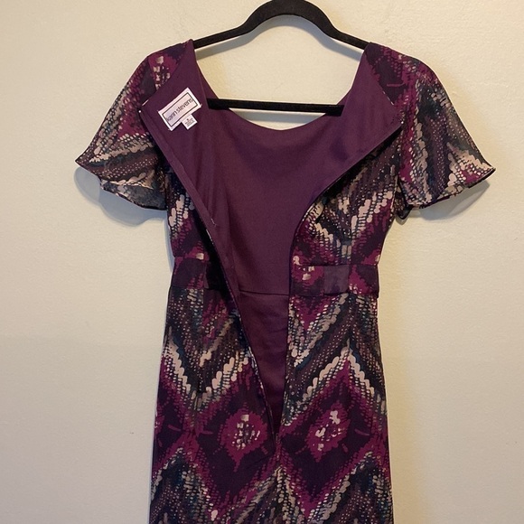 Karin Stevens | purple Belted Paint Splatter Sheath Dress | 6 - Picture 9 of 13